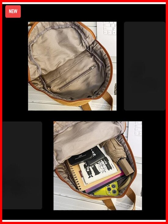 Canvas Mini Backpack Purse for Women Teen Girls Daypack with Multiple Pockets main image 5